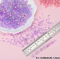 ガラスビーズ  ラウンド＆ヒトデ＆フィッシュ＆ロンデル  混合スタイル  ライラック  2.5~14x2.5~13.5x2~8.5mm  穴：1~1.4mm  約200~300個/袋  2袋/箱&nbsp;GLAA-SZ0001-94I