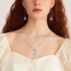 Rhodium Plated 925 Sterling Silver Pendant Necklaces for Women&nbsp;JN963A
