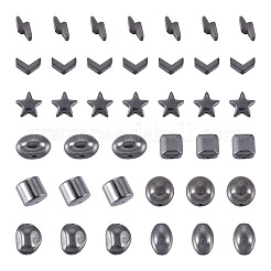 135Pcs 9 Styles Non-magnetic Synthetic Hematite Beads&nbsp;G-CD0001-12