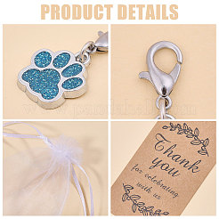 Zinc Alloy Enamel Glitter Powder Pendant Decoration&nbsp;HJEW-GL0001-25