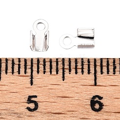 アイアン製コードエンドパーツ  銀  5.5~6x3mm  穴：1.2mm&nbsp;IFIN-T021-01S