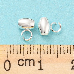 201 ステンレス鋼チューブベイル  ループベイル  バレル保釈ビーズ  銀  7x5x4mm  穴：2.5mmと2mm&nbsp;STAS-H180-08S