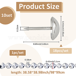 鉄製トリムストリップ18個  プラチナ  980~990x11mm&nbsp;IFIN-WH0816-002P