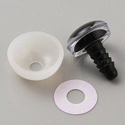 プラスチッククラフト目  安全の目  血筋ディスクとスペーサー付き  人形作り用  半円  ゴールド  21x16mm&nbsp;KY-WH0046-86B-04