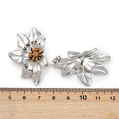 304ステンレススチールスタッドピアス  花  左右  ゴールデン·ステンレス鋼色  41.5x27.5mm&nbsp;EJEW-Z130-01GP