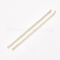 真鍮製キュービックジルコニアビッグサイズペンダントトップ  透明  18KGP本金メッキ  98~99x2x2mm  穴：1.8mm&nbsp;X-KK-T035-125G