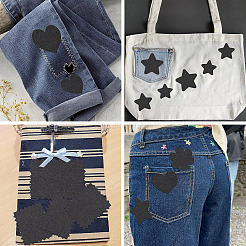4Pcs Denim Cloth Iron on Sew on Patches&nbsp;SENE-TA0001-03