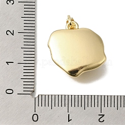 真鍮チャーム  ガラスと  不規則なチャーム  18KGP本金メッキ  18x17x7.5mm  穴：4.5x3mm&nbsp;KK-K388-23G