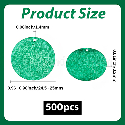 PVCプラスチックペンダント500個  フラットラウンド  グリーン  24.5x0.2mm  穴：1.4mm&nbsp;KY-GF0001-67B-05