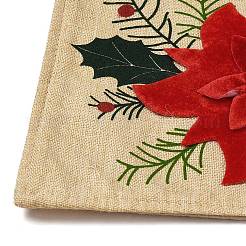 Merry Christmas Red Flower Placemat Table Mat Desktop Decoration&nbsp;AJEW-XCP0002-53