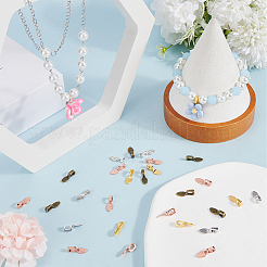 200個5スタイルアロイ接着剤付きフラットパッドベイル  葉  ミックスカラー  15~21x5~7x1~5mm  穴：4~4.5x3mm  40個/スタイル&nbsp;FIND-SP0001-81