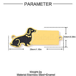 304 Stainless Steel Enamel Connector Charms&nbsp;STAS-OY002-44G-08
