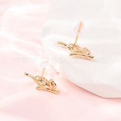 Brass Stud Earrings&nbsp;EJEW-D363-01G-02