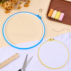 2色の刺繍枠2個  ABSプラスチッククロスステッチフープリング  刺繍やクロスステッチ用  ミックスカラー  174~240x160~246x9.5~11mm  内径：144~216mm  1pc /カラー&nbsp;DIY-GF0014-40