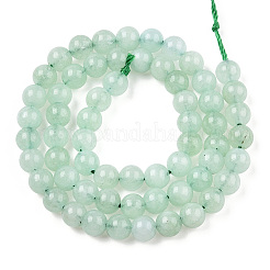 天然石クォーツビーズ連売り  染め＆加熱  イミテーショングリーンクォーツ  ラウンド  アクアマリン  6~6.5mm  穴：1mm  約65個/連  15.94インチ（40.5cm）&nbsp;X-G-R479-6mm-05