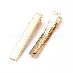 鉄のワニのヘアクリップパーツ  ライトゴールド  57x11x10mm&nbsp;PHAR-E017-01F-KCG