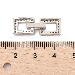 Brass Micro Pave Clear Cubic Zirconia Fold Over Clasps&nbsp;KK-C075-07P