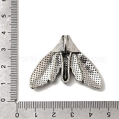 合金のチベット風チャーム  蛾と頭蓋骨  アンティークシルバー  31x40x4mm  穴：5.8x4mm&nbsp;TIBEP-F078-01AS