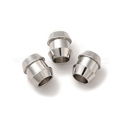 変色しない201ステンレススチールビーズ  コラム  ステンレス鋼色  8x6~7mm  穴：4.2mm&nbsp;STAS-M089-08P