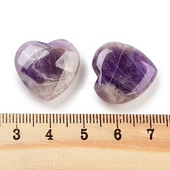 ハート天然アメジストパームストーン  不安を癒す親指の石  19.5~20.5x20~20.5x5.8~6.8mm&nbsp;G-C134-06A-26