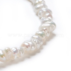 天然養殖淡水パールビーズ連売り  ロンデル  アンティークホワイト  3~4.5x1.5~2mm  穴：0.5mm  約66~69個/連  7.17インチ（18.2cm）&nbsp;X-PEAR-I004-07A