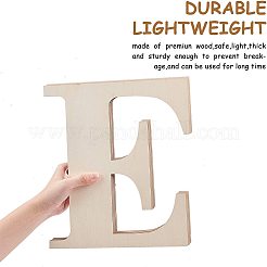 文字 e の形の未完成の木材のスライス  レーザーカットウッドシェイプ  diyの絵画飾りクリスマスの家の装飾のペンダント  湯通しアーモンド  30x26.3x0.35cm&nbsp;DIY-GA0001-13