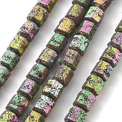 Electroplated Natural Lava Rock Beads Strands&nbsp;G-A251-A01-01K