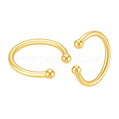 スターリングシルバーのカフイヤリング2個925個  C字型で丸い  18KGP本金メッキ  12x1mm&nbsp;EJEW-PH0001-39