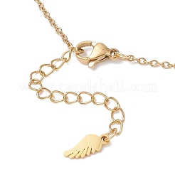 Chakra Natural Gemstone Faceted Round Beaded Pendant 304 Stainless Steel Cable Chain Necklaces&nbsp;NJEW-JN05531-02
