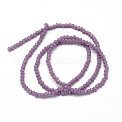 カット加工ロンデルガラスビーズ連売り  紫色のメディア  2.9~3.3x2mm  穴：0.8mm  約135~140個/連  32~34cm&nbsp;GLAA-M028-2mm-A02