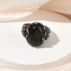 天然および合成宝石のカフリング  真鍮製リング  オーバル  20x16mm&nbsp;G-H332-15AS