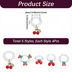 20個 5スタイル ガラスシード聴診器ペンダント装飾  ミックスカラー  20~25mm  4個/スタイル&nbsp;HJEW-SP0001-61