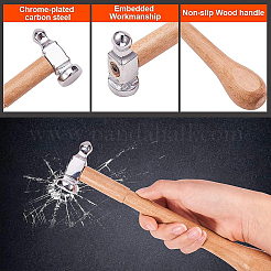 炭素鋼の追跡ハンマー  木製ハンドル付き  バリーウッド  25x5.7cm&nbsp;TOOL-WH0072-03
