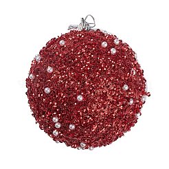 Christmas Ball Foam & Plastic Imitation Pearl Pendant Decoration&nbsp;FIND-G056-01B