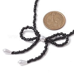 蝶結び 304 ステンレス ネックレス  女性用アクリルビーズネックレス  ミックスカラー  12.60~12.80インチ（32~32.5cm）&nbsp;NJEW-JN04670