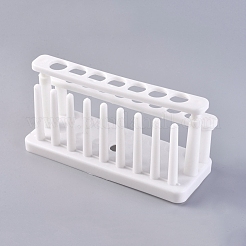 プラスチック試験チューブスタンドホルダー  ホワイト  8.5x21.8x10.85cm  穴：17.5mm＆21mm&nbsp;ODIS-WH0005-52