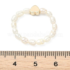2Pcs 2 Styles Natural Cultured Freshwater Pearl Beaded Finger Rings&nbsp;RJEW-JR01050
