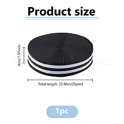 25ヤードポリエステルリボン  ストライプ  洋服アクセサリー  ブラック  1-5/8インチ（40mm）  25ヤード/セット&nbsp;OCOR-DC0001-29A
