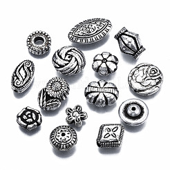 CCBプラスチックビーズ  DIYのジュエリーには  混合図形  アンティークシルバー  7.5~19x7.5~14x3~8mm  穴：1.2~3.5mm&nbsp;CCB-N003-94AS