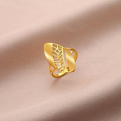 男性用304ステンレススチール製指輪  ラグビー  ゴールドカラー  17mm&nbsp;WG1F63B-02