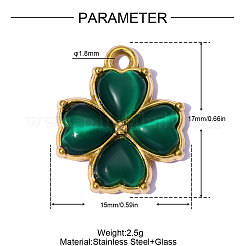 304 Stainless Steel Cat Eye Pendants&nbsp;STAS-OY015-33G