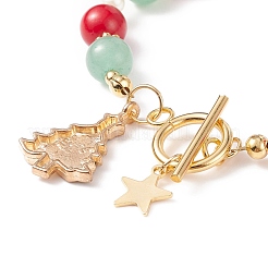 Christmas Tree & Star Alloy Enamel Charm Bracelet&nbsp;BJEW-TA00154