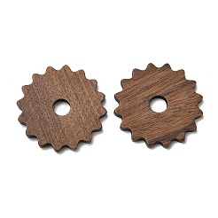 ウォールナットウッドペンダント  ギアチャーム  キャメル  23.5x2.5mm  穴：4.5mm&nbsp;WOOD-F013-18