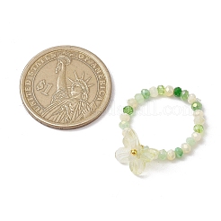 女性用ガラスストレッチリング  蝶  ミックスカラー  usサイズ8 1/2(18.5mm)&nbsp;RJEW-JR00839