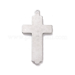 変色しない304ステンレススチールペンダント  クロス  ステンレス鋼色  38.5x20x2mm  穴：2mm&nbsp;STAS-E169-08P