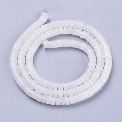 天然石ホワイトジェイドビーズ連売り  ヒシビーズ  フラットラウンド/ディスク  4x2mm  穴：0.6mm  約149~171個/連  15.35インチ〜15.55インチ（39~39.5cm）&nbsp;G-F631-A41
