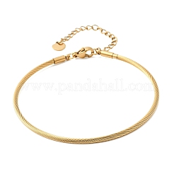 304 Stainless Steel Cable Wire Bangles for Women&nbsp;BJEW-P394-03G