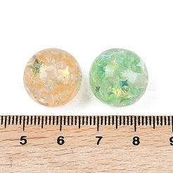 透明樹脂ビーズ  中に星が入った丸い  グリッターパウダー付き  ミックスカラー  16mm  穴：2.4mm&nbsp;RESI-C070-06B