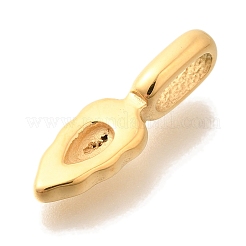 304ステンレススチールペンダントカボションセッティング  葉  ゴールドカラー  21x6.5x5.5mm  穴：6.5x3mm&nbsp;STAS-G350-23G