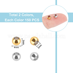 300Pcs 2 Colors 201 Stainless Steel Beads&nbsp;STAS-UN0048-86
